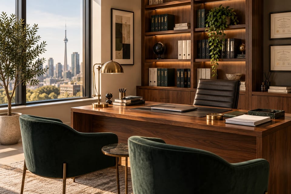 Refined boutique accounting office interior in Toronto