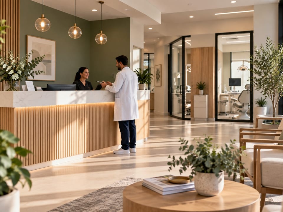 Bright, modern medical clinic reception
